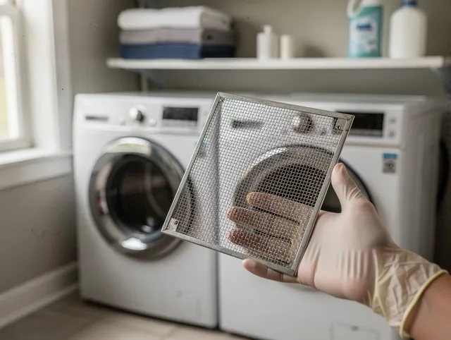 French Valley Dryer Vent Cleaning specialist performing detailed lint trap cleaning service in French Valley