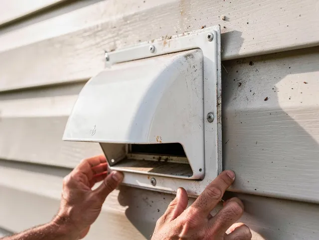 French Valley Dryer Vent Cleaning technician delivering thorough residential dryer vent cleaning service in French Valley